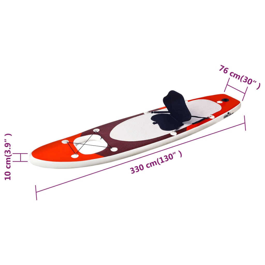 Inflatable Stand Up Paddle Board - Red | 330x76x10 cm, Enjoy the water with our Inflatable Stand Up Paddle Board Set. Comfort, stability, and fun for all skill levels. Quick setup included.