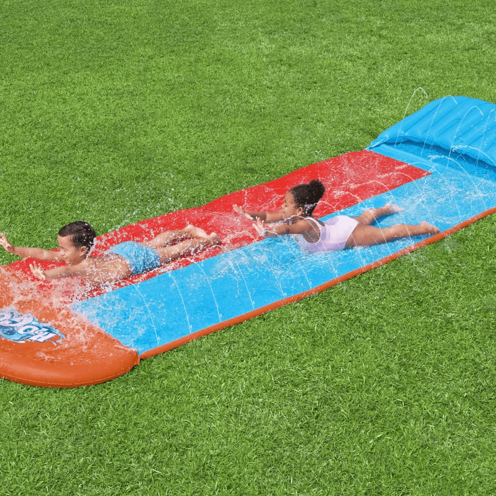 H2OGO Tsunami Splash Ramp Double Water Slide – Kids Fun, Enjoy summer with the H2OGO Tsunami Splash Ramp Double Water Slide! Perfect for kids & families. Fast, wet rides and thrilling races await!