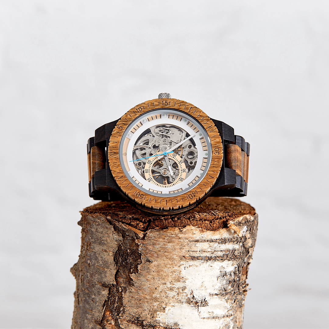 The Hemlock: Wood Watch for Men - Handcrafted Natural Beauty, Experience Timeless Beauty with The Hemlock: Wood Watch for Men Elevate your style with The Hemlock: Wood Watch for Men. Green sandalwood and ebony