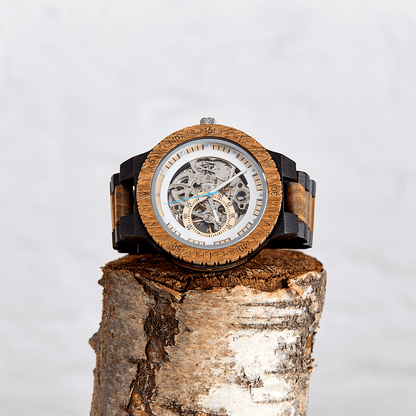 The Hemlock: Wood Watch for Men - Handcrafted Natural Beauty, Experience Timeless Beauty with The Hemlock: Wood Watch for Men Elevate your style with The Hemlock: Wood Watch for Men. Green sandalwood and ebony