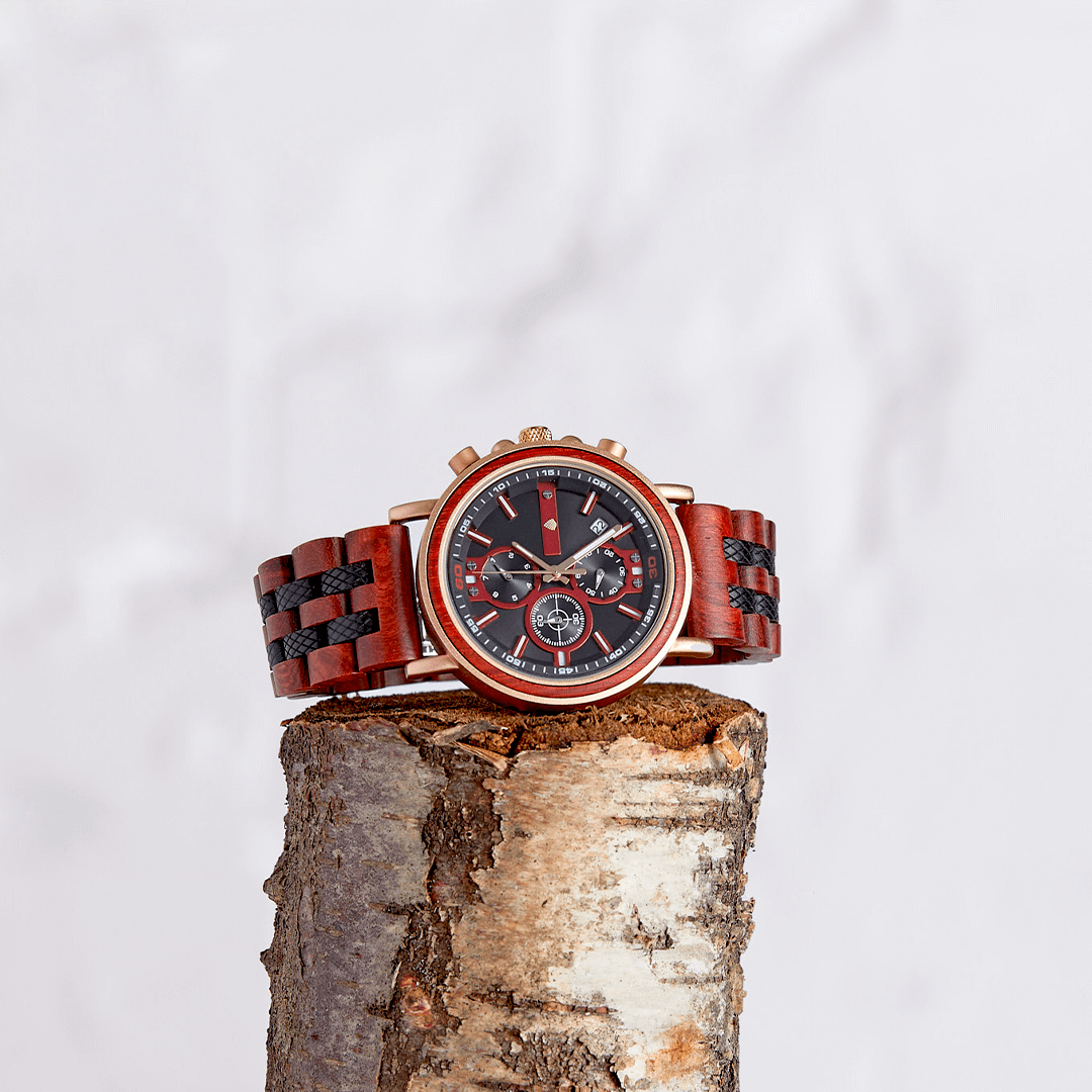 The Redwood Watch | Handmade Eco-Friendly Chronograph, Discover the unique Redwood Watch, crafted from recycled wood for sustainable luxury. A perfect blend of elegance and eco-conscious design.