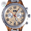 Premium Eco-Friendly Sandalwood Wood Watch for Men, Discover stylish durability with The Sandalwood, a handmade, eco-friendly chronograph watch crafted from recycled Zebrawood.