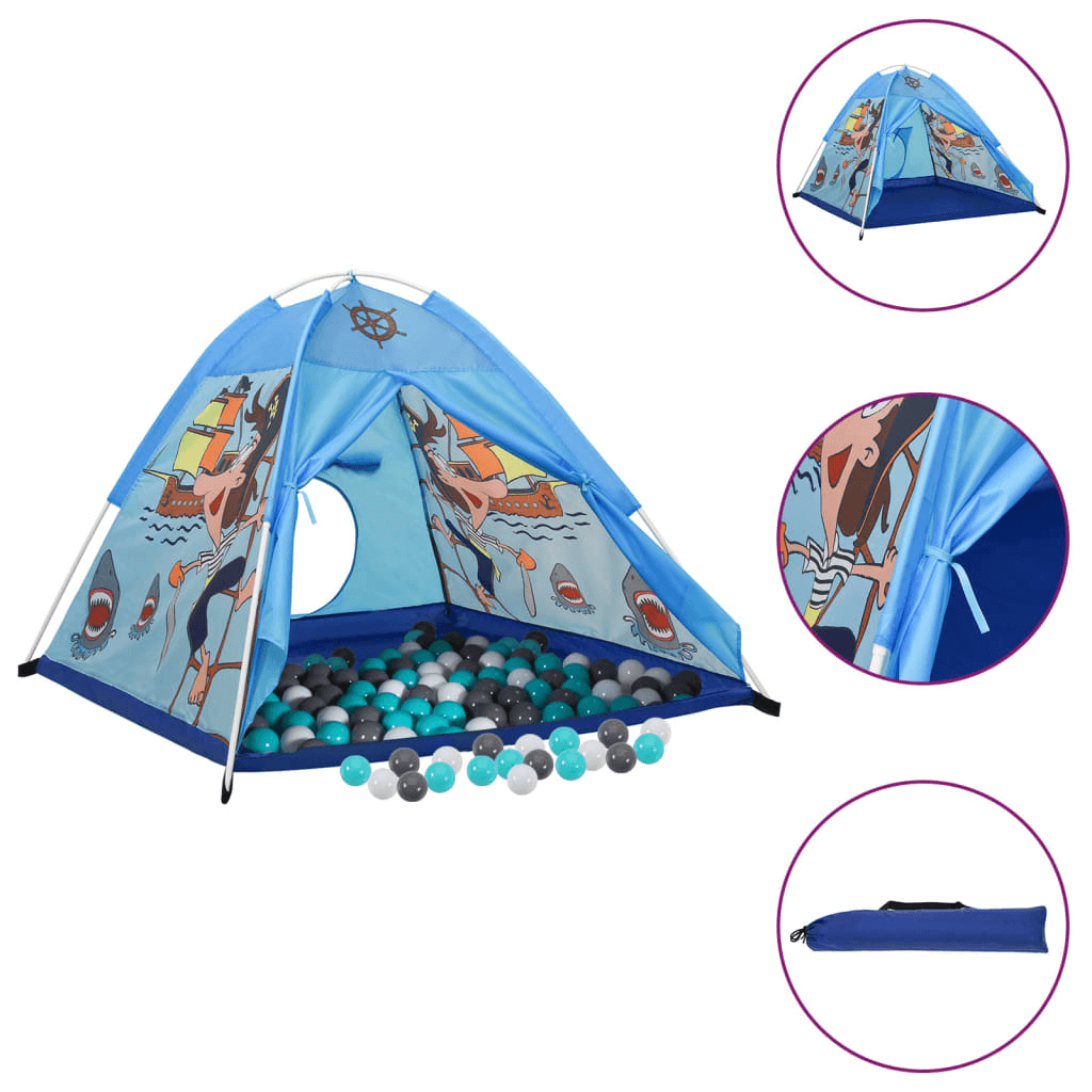 Kids Play Tent with Balls - Blue Pirate Adventure, Kids Play Tent with 250 Balls - Blue Pirate Adventure. Perfect for indoor & outdoor toddler fun, fostering creativity and active play. Durable and vibrant.