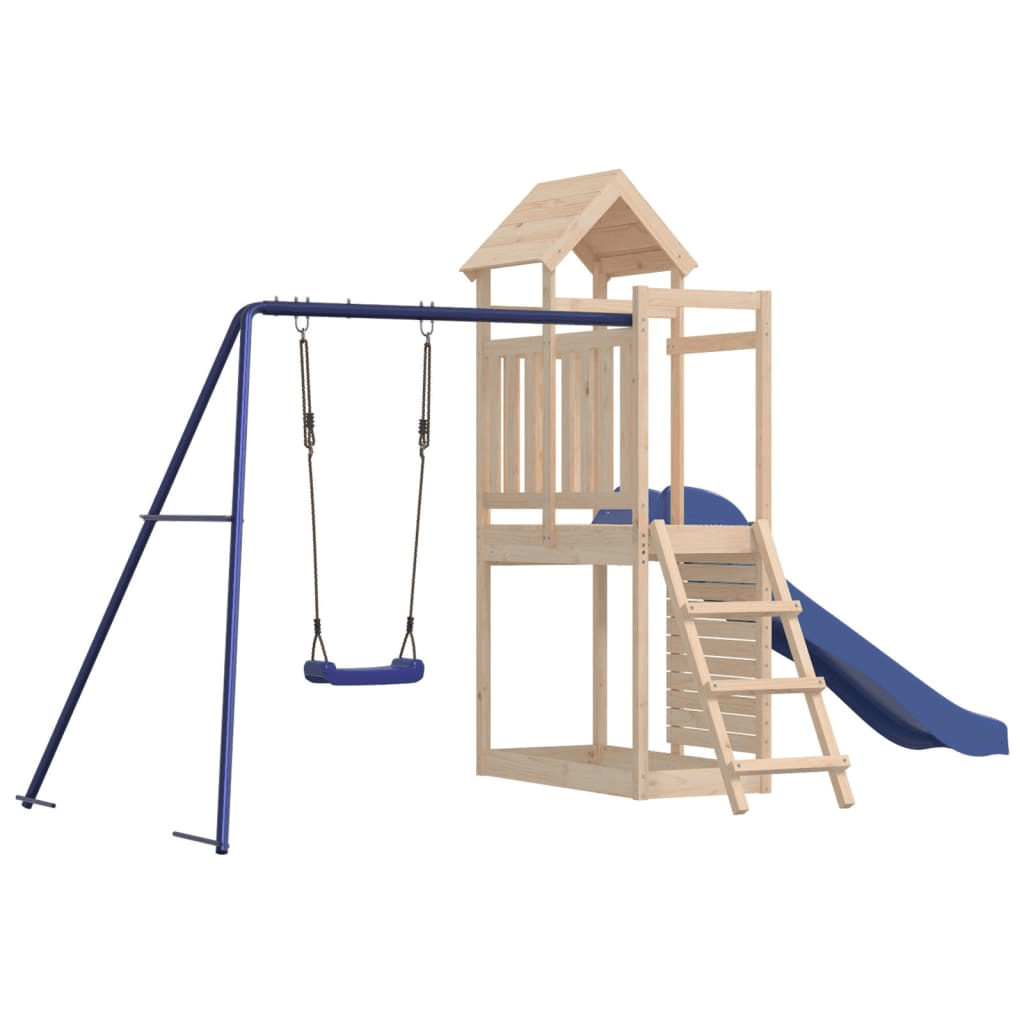 Outdoor Playset Solid Wood - Fun & Durable Kids Playhouse, Transform your backyard with our durable pine wood outdoor playset. Great for endless fun, safety, and durability for your children.