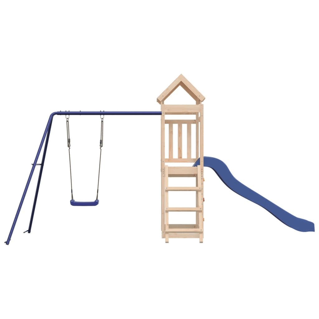 Outdoor Playset Solid Wood - Fun & Durable Kids Playhouse, Transform your backyard with our durable pine wood outdoor playset. Great for endless fun, safety, and durability for your children.