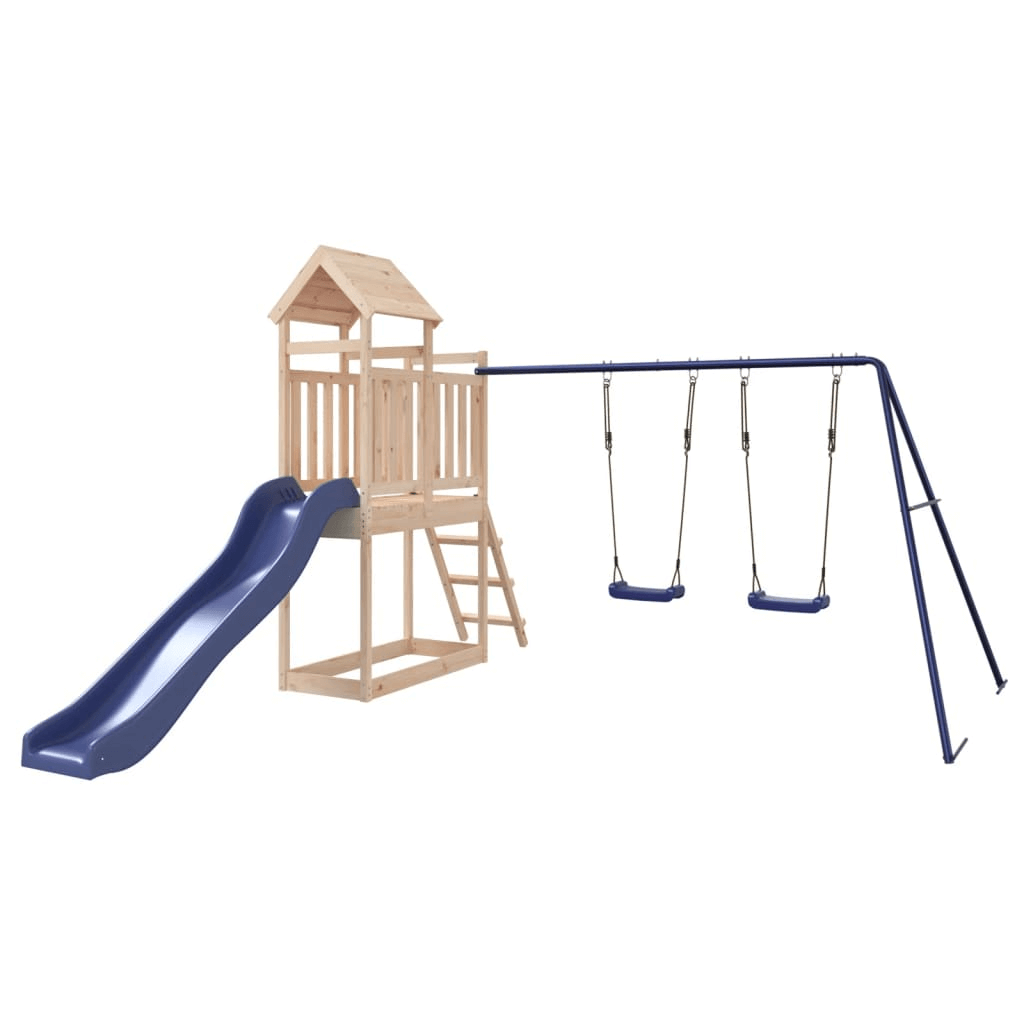 Outdoor Playset Solid Wood Pine - Durable, Endless Fun Give your children the freedom to play at home with this premium wooden outdoor playset. Crafted from solid pine wood.