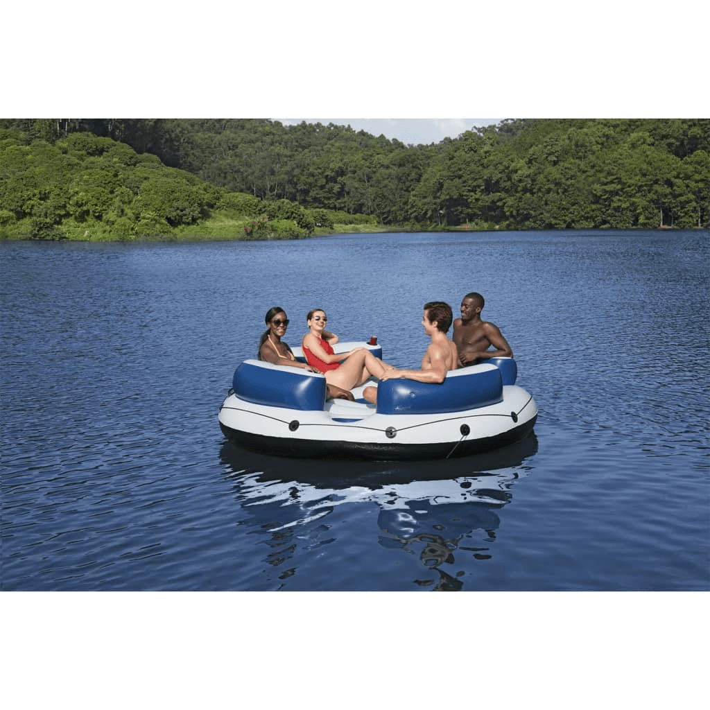 Hydro-Force Floating Island - Spacious Inflatable Raft, Experience ultimate relaxation on the Hydro-Force Floating Island. Spacious 239x63.5 cm raft with extra-wide backrests, cup holders, and storage compartments.