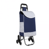 6 Wheel Push Shopping Trolley - Navy, Durable & Collapsible, Shop effortlessly with the Kono 6 Wheel Push Shopping Trolley. Durable, collapsible, and spacious design with a non-slip handle.