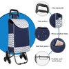 6 Wheel Push Shopping Trolley - Navy, Durable & Collapsible, Shop effortlessly with the Kono 6 Wheel Push Shopping Trolley. Durable, collapsible, and spacious design with a non-slip handle.