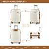 KONO Stylish Hard Shell Suitcase Set - Cream (3 Sizes), Travel in style with the KONO Hard Shell PP Suitcase Set. Lightweight, durable, and secure. Perfect for your next adventure!