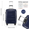 KONO 20-24-28” Navy Hard Shell Luggage Set, Durable 3-piece suitcase set with TSA lock, 360° wheels, and premium polypropylene material for ultimate travel convenience.