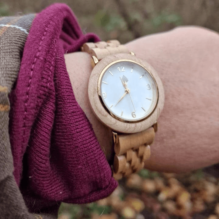 The Birch Watch - Handcrafted Maplewood Elegance, Discover The Birch Watch, handcrafted from recycled Maplewood for women. Timeless elegance and sustainability in every piece.