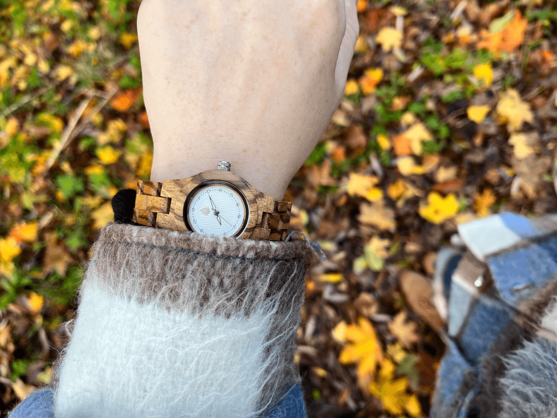 The Pine Watch - Handmade Sustainable Wood Watch, Unique handmade wooden watch from recycled furniture. Features striking grain patterns and eco-friendly packaging. Effortless style with minimal, bright dial.