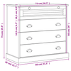 Chest of Drawers VIGO White 80x40x76 cm - Solid Wood Pine, Add Storage Space with Style If you are short on space but need more storage, the vidaXL Chest of Drawers VIGO is here to help!