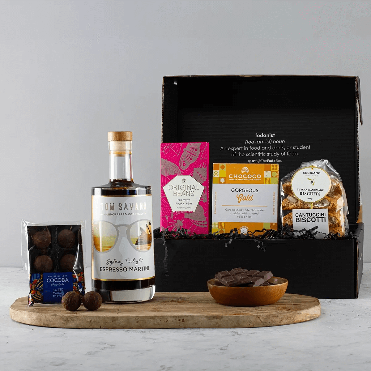 Espresso Martini Kit Gift Set - Ultimate Cocktail Experience, Dive into bar-quality cocktails at home with our Espresso Martini Kit, perfect for coffee lovers. Includes Tom Savano's luxurious pre-made cocktail.