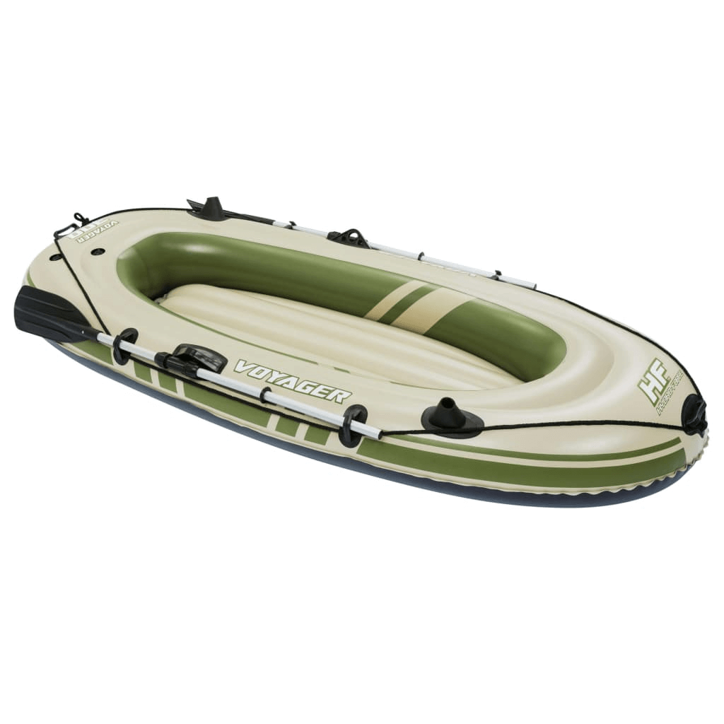 Hydro Force Inflatable Boat Voyager 300 - 2-Person Raft, Hydro Force Voyager 300: a durable 2-person inflatable boat ideal for rowing or fishing trips. Enjoy sturdy oarlocks, wraparound grab rope, and more.