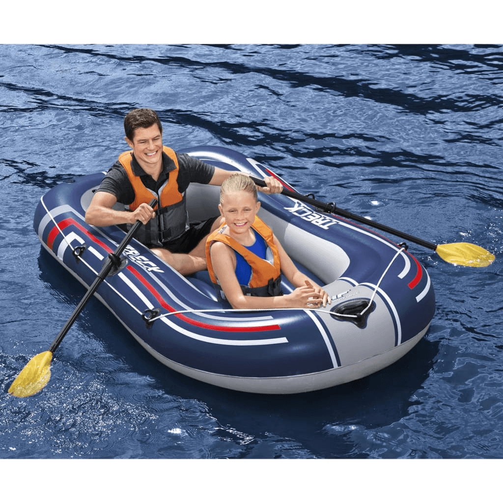 Hydro-Force Inflatable Boat with Pump & Oars - Blue, Explore shallow waters with confidence in the durable Hydro-Force Inflatable Boat with pump and oars. Perfect for all aquatic adventures.