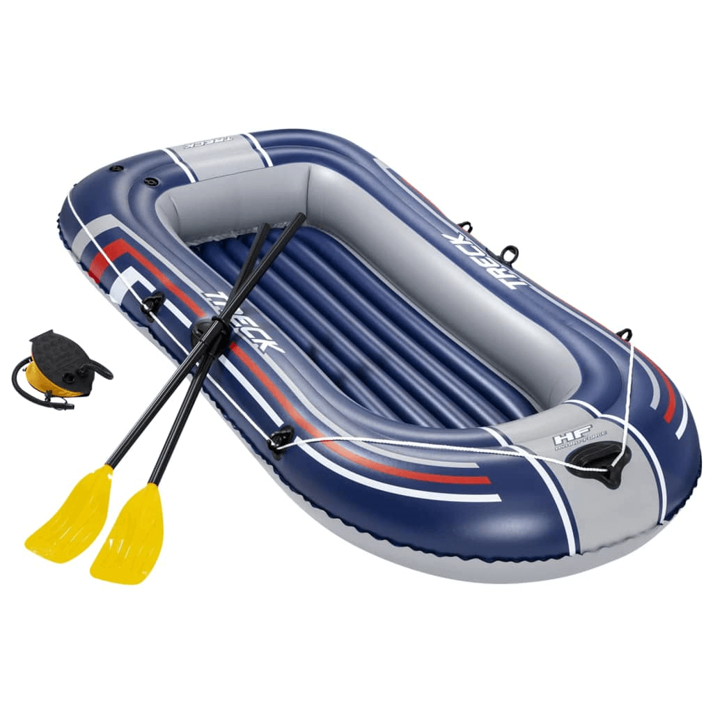 Hydro-Force Inflatable Boat with Pump & Oars - Blue, Explore shallow waters with confidence in the durable Hydro-Force Inflatable Boat with pump and oars. Perfect for all aquatic adventures.