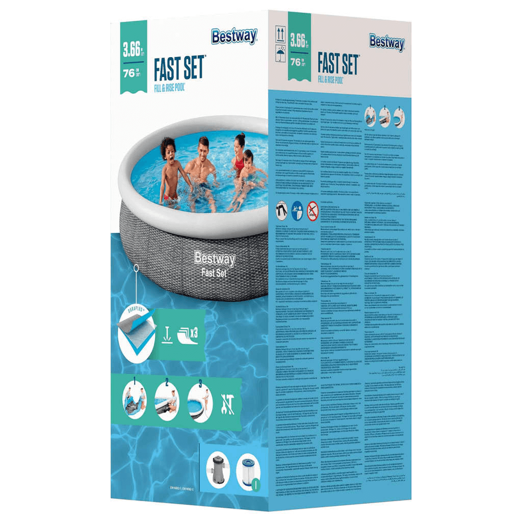 Swimming Pool Set Round 366x76 cm - Enjoy Endless Summer Fun Turn Your Backyard into a Oasis with a Swimming Pool Set Transform your outdoor space into a haven of relaxation and entertainment with the Swimming Pool Set.