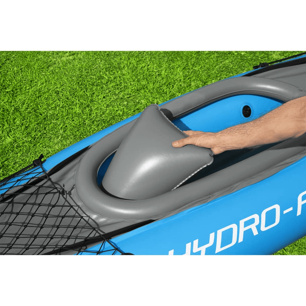 Hydro-Force 1 Person Inflatable Kayak, Durable & Easy to Use, Enjoy ultimate kayaking with the Hydro-Force Inflatable Kayak. Featuring durable PVC construction for superior stability, it's perfect for all skill levels.