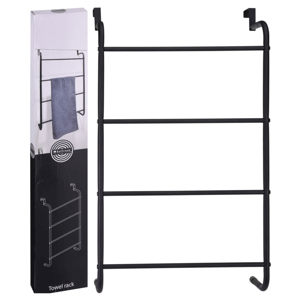 Black Metal Towel Rack - Easy Install & Durable, Upgrade your bathroom with our stylish, water-resistant Black Metal Towel Rack. Quick to install, it's the perfect blend of convenience and elegance.