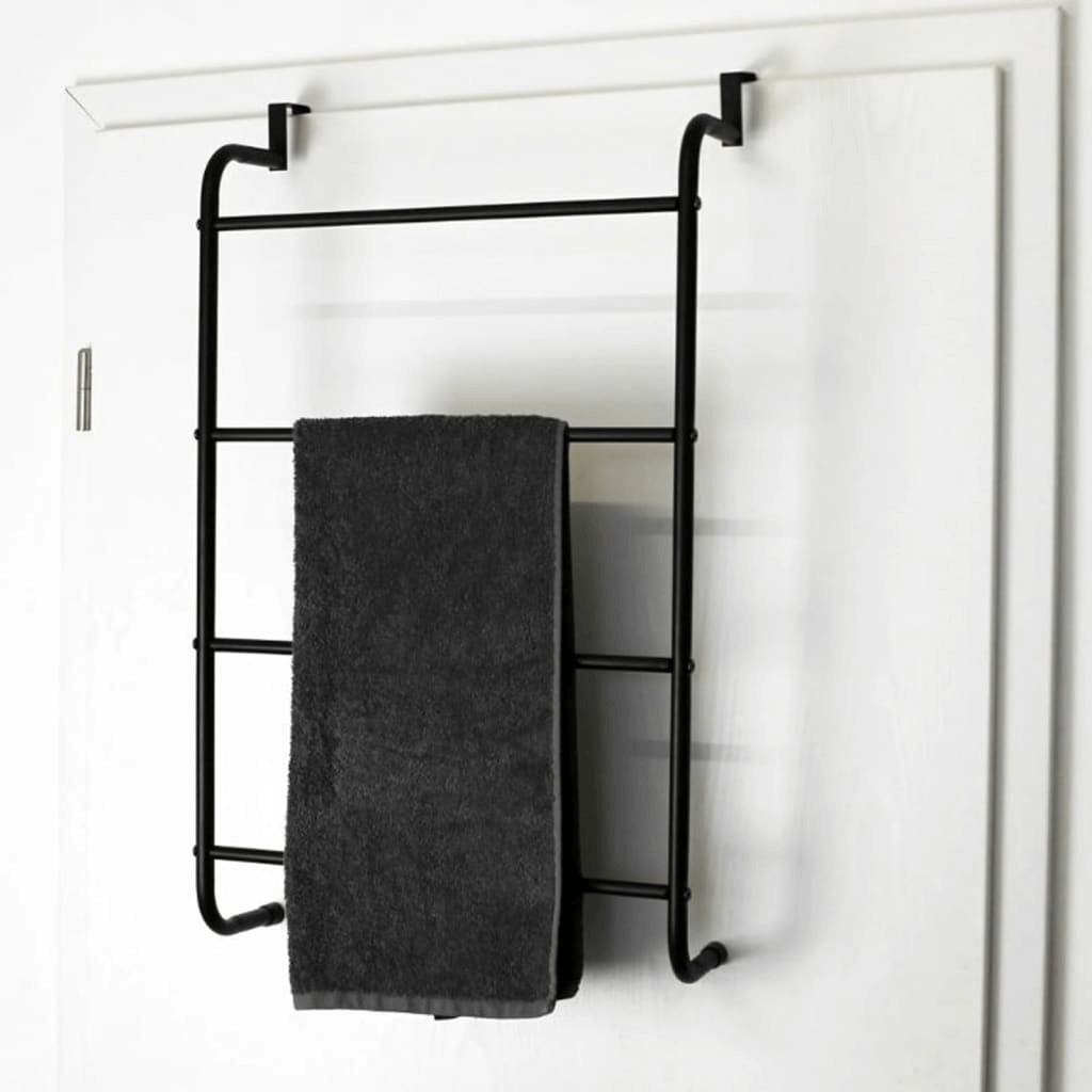 Black Metal Towel Rack - Easy Install & Durable, Upgrade your bathroom with our stylish, water-resistant Black Metal Towel Rack. Quick to install, it's the perfect blend of convenience and elegance.