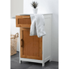 MDF Bathroom Cabinet - Organize with Style, Maximize space with our MDF Bathroom Cabinet. Features a door, a drawer, in bamboo and white. Perfect for organizing essentials.