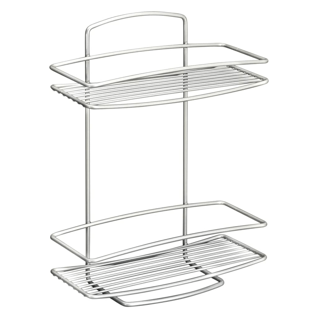 Metaltex 2-Tier Douche Rack - Rust-Proof Shower Storage, Organize with style using the Metaltex Onda Silver 2-tier douche rack. Rust-proof with ample space for your bathroom essentials.