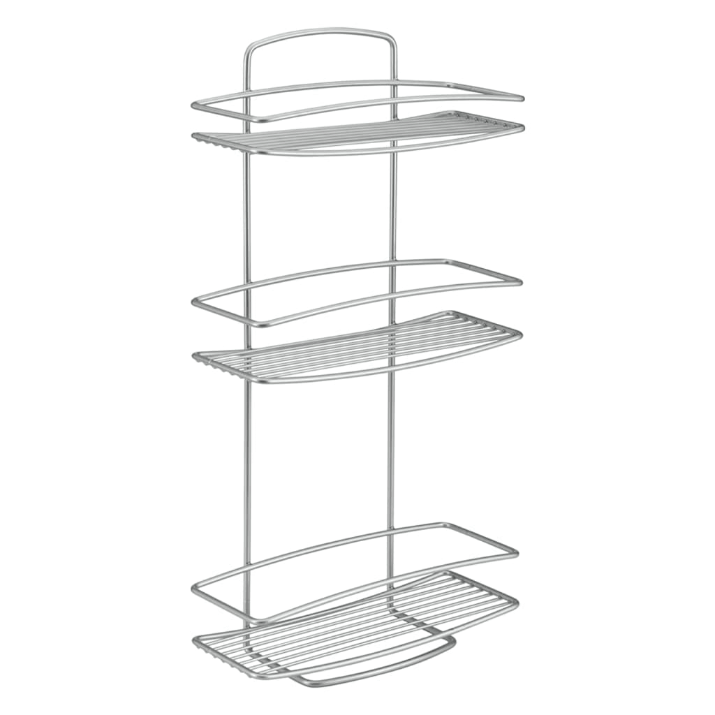 Metaltex 3-Tier Douche Rack - Elevate Shower Organization, Experience organized bliss with the Metaltex Onda Silver 3-tier douche rack. Sleek, durable, and anti-rust for a neat bathroom.