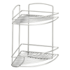 Metaltex Onda Silver 2-Tier Douche Rack - Buy Now, Organize your bathroom effortlessly with the sleek Metaltex Onda 2-Tier Corner Douche Rack in Silver. Perfect for toiletries.