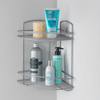 Metaltex Onda Silver 2-Tier Douche Rack - Buy Now, Organize your bathroom effortlessly with the sleek Metaltex Onda 2-Tier Corner Douche Rack in Silver. Perfect for toiletries.