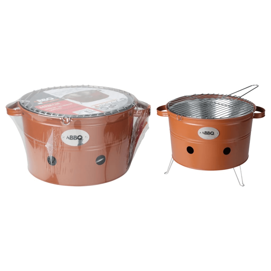 BBQ Bucket 34.5 cm Matte Orange - Portable & Durable, Discover the ProGarden BBQ Bucket 34.5 cm Matte Orange with 2 handles. Perfect for garden or balcony grilling. Lightweight & durable.