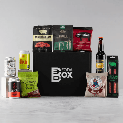 Craft Beer and Meat Snacks Gift Box, Ultimate gift for beer lovers and meat enthusiasts with our Craft Beer and Meat Snacks Gift Box. Includes four handpicked craft beers and premium meat snacks.