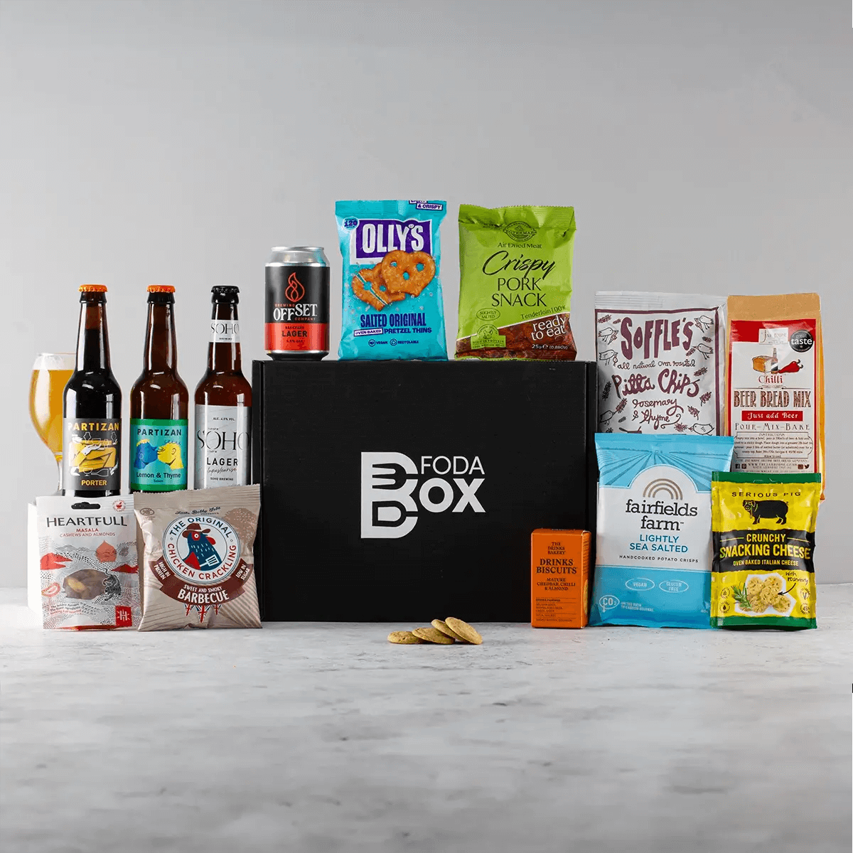 Dad Box - Ultimate Beer and Snack Hamper, Perfect Father's Day gift! The Dad Box includes 4 craft beers and 10 delicious snacks to delight any dad.