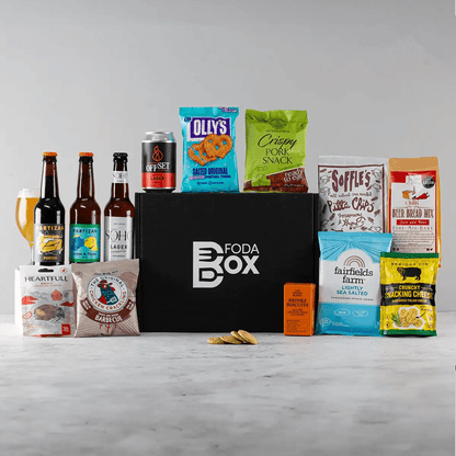 Dad Box - Ultimate Beer and Snack Hamper, Perfect Father's Day gift! The Dad Box includes 4 craft beers and 10 delicious snacks to delight any dad.