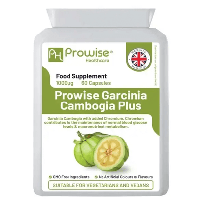 High Strength Garcinia Cambogia 1000mg - 60 Vegan Capsules, Effective natural weight loss supplement for men & women. High strength 1000mg Garcinia Cambogia with Chromium. Safe, vegan & UK-made.