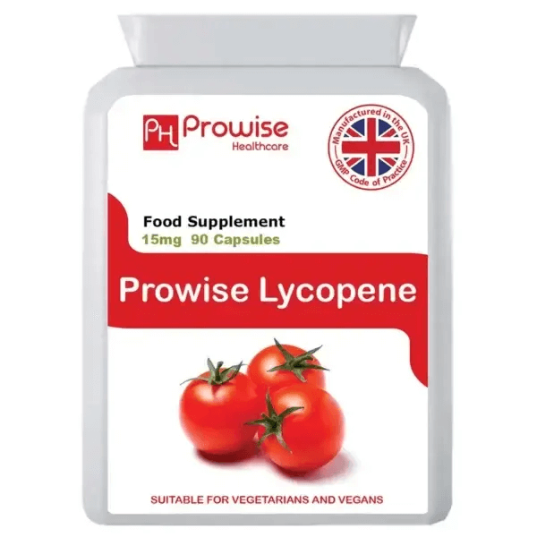 Lycopene 10% Beadlet 15mg - 90 Capsules, Prowise Lycopene Supplement - High potency antioxidant, 10% Beadlet, vegan-friendly, UK made, GMP certified. Get 3x more powerful than Vitamin E!