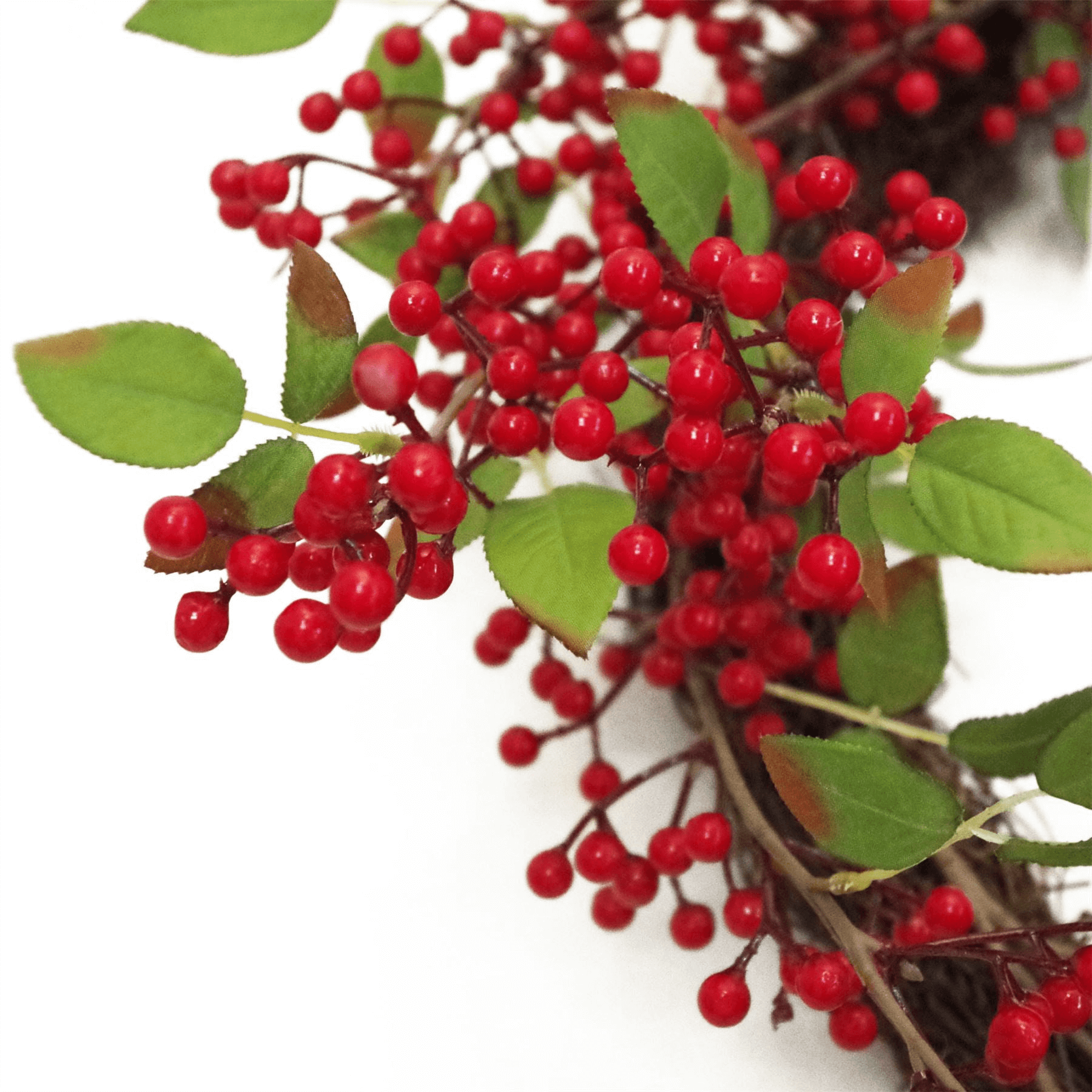 Luxury Red Berry Christmas Wreath | Leaf Design UK, Adorn your home with elegance this holiday. Get the 60cm handcrafted red berry wreath for a festive touch.