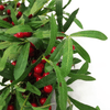 Christmas Mistletoe Red Berry Wreath 24 Inch, Elevate holiday decor with our 24" mistletoe red berry wreath, perfect for front doors & fireplaces. Elegant design with silk leaves & vibrant berries.