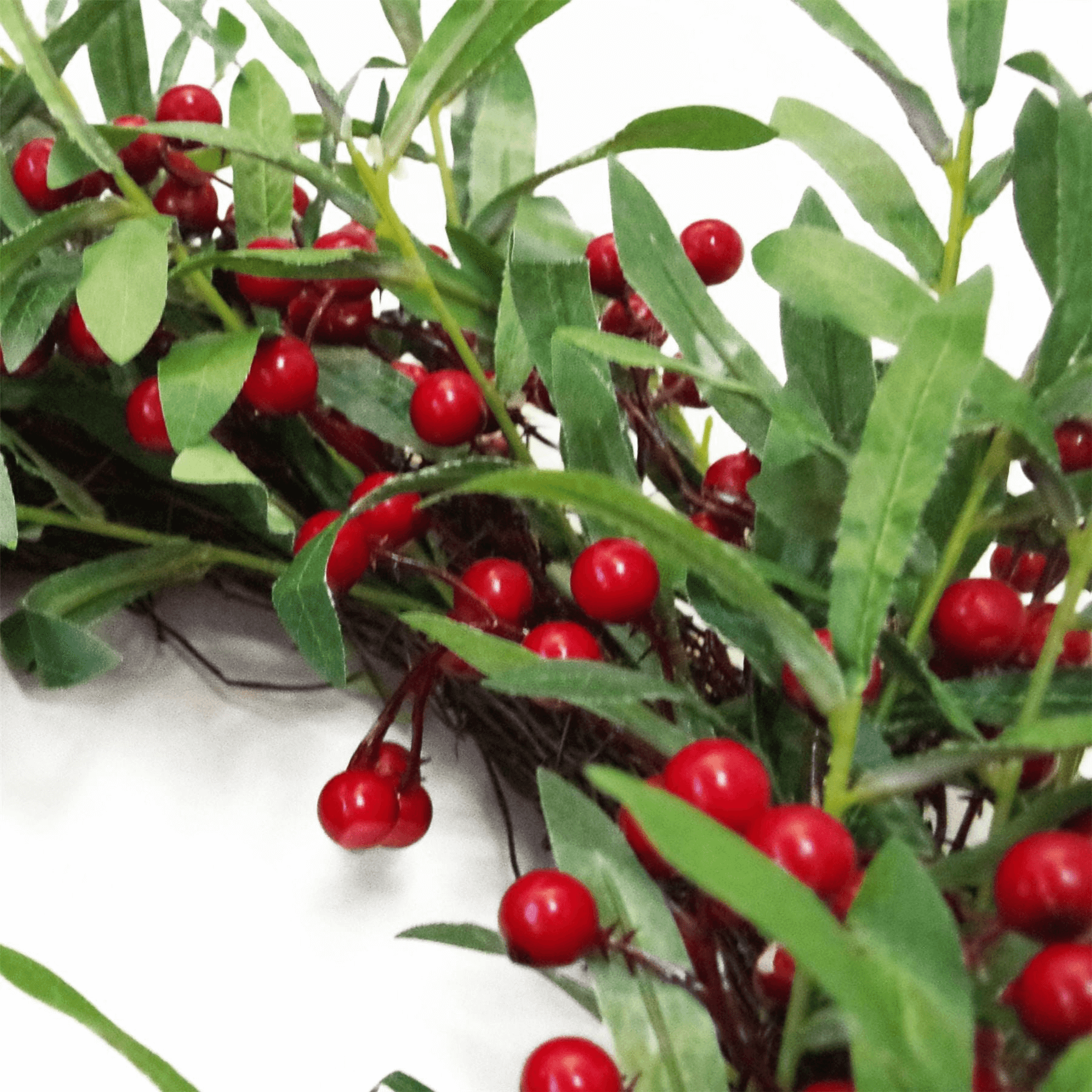 Christmas Mistletoe Red Berry Wreath 24 Inch, Elevate holiday decor with our 24