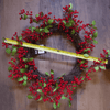 Luxury Christmas Wreath with Red Berries - 60cm, Elevate your home decor with our 60cm luxury Christmas wreath, featuring high-quality silk leaves and red berries for a stunning festive look.