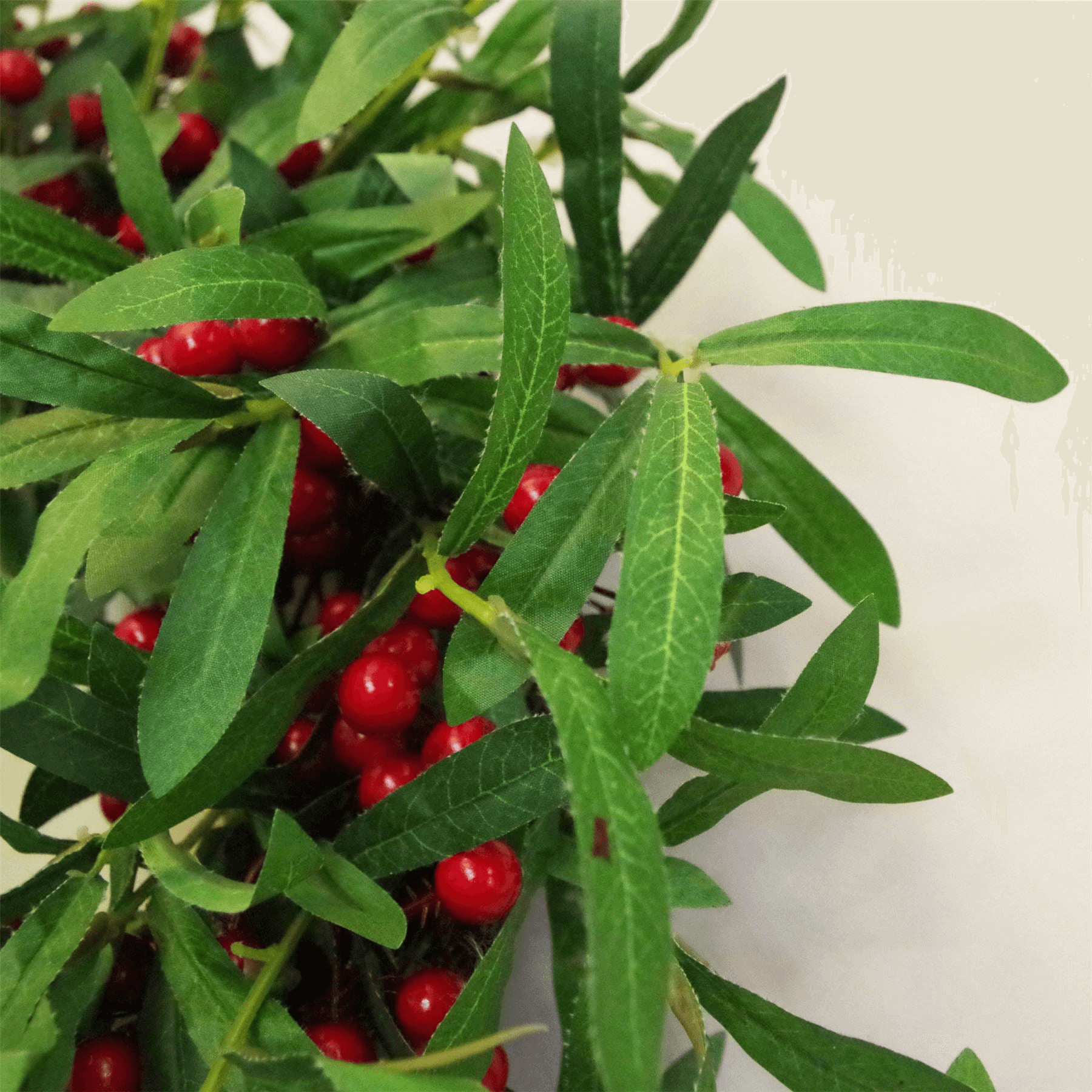 Luxury Christmas Wreath - 60cm by Leaf Design, Enhance your holiday decor with an elegant Christmas wreath featuring mistletoe and red berries, crafted by Leaf Design. Perfect for any door.