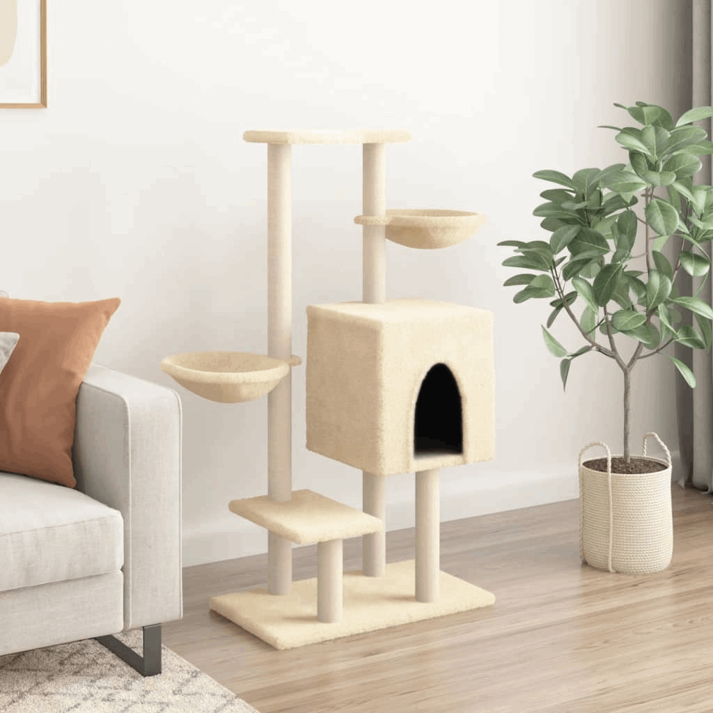 vidaXL Cat Tree: Multi-Level with Sisal Posts Keep cats entertained with vidaXL's Cat Tree, featuring sisal posts, a house, baskets & platforms for endless fun. Perfect for all feline friends.