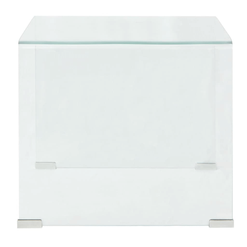 Clear Tempered Glass Coffee Table - Modern Design, Add a chic touch to your small space with our Clear Tempered Glass Coffee Table. Perfect for living rooms or bedrooms. High-quality and versatile.