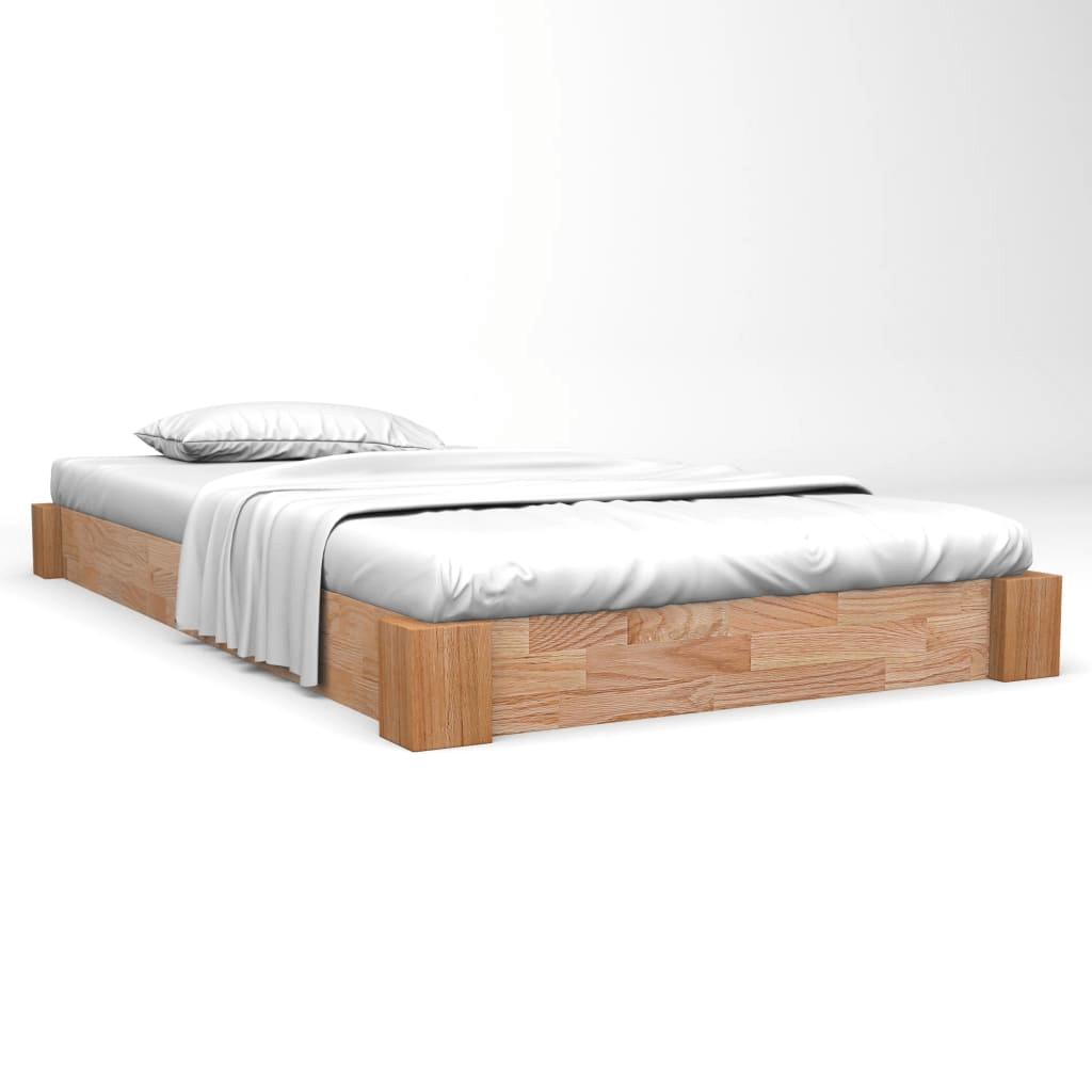 Solid Oak Wood Bed Frame 140x200 cm - Rustic & Sturdy, Elevate your bedroom with the vidaXL Solid Oak Wood Bed Frame. Durable, stylish, and perfect for 140x200 cm mattresses, it adds rustic charm to any decor.