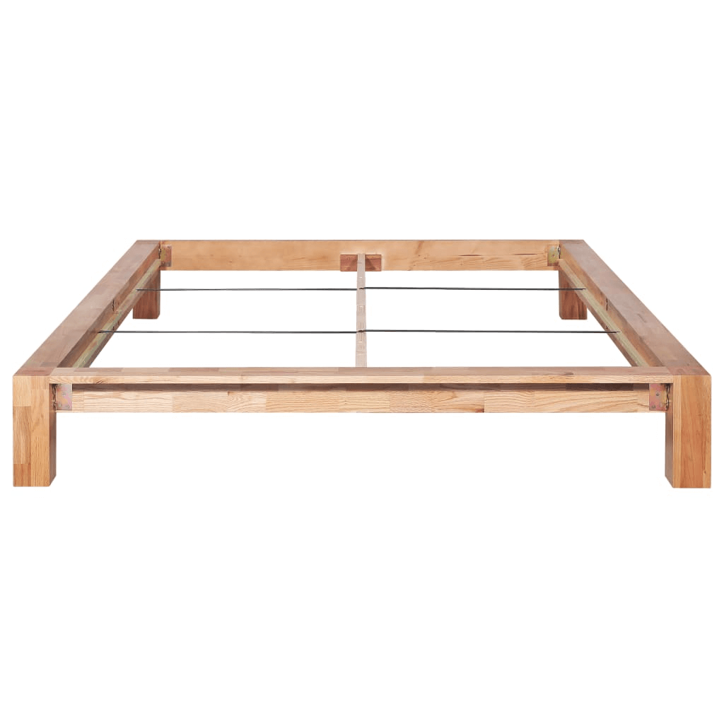 Solid Oak Wood Bed Frame 160x200 cm - Rustic Charm, Enhance your bedroom with the elegance and durability of our solid oak wood bed frame. Perfect for a timeless, rustic look.