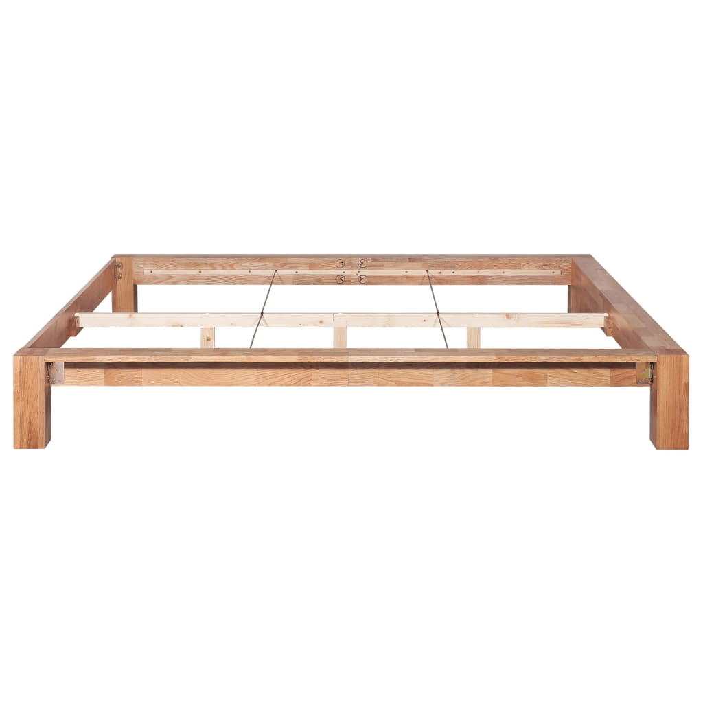 Solid Oak Wood Bed Frame 160x200 cm - Rustic Charm, Enhance your bedroom with the elegance and durability of our solid oak wood bed frame. Perfect for a timeless, rustic look.