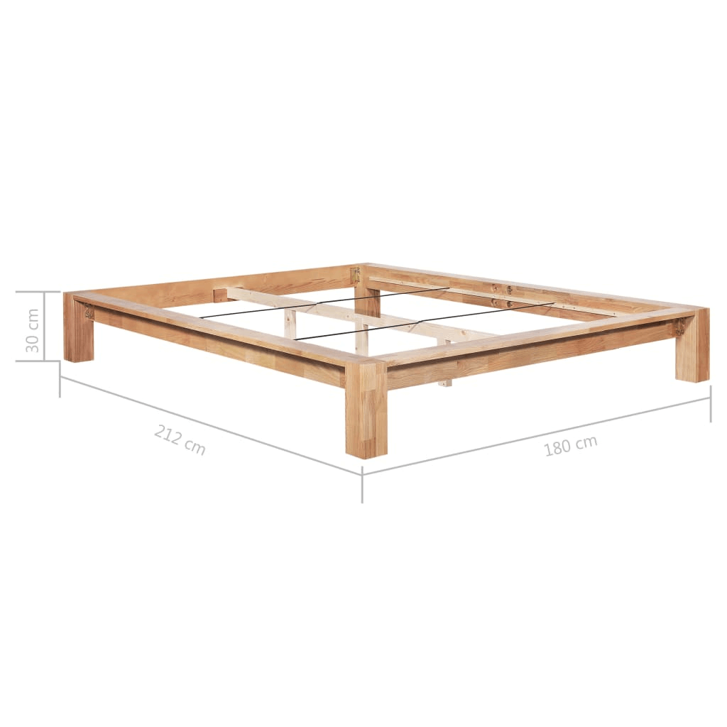 Solid Oak Wood Bed Frame 160x200 cm - Rustic Charm, Enhance your bedroom with the elegance and durability of our solid oak wood bed frame. Perfect for a timeless, rustic look.