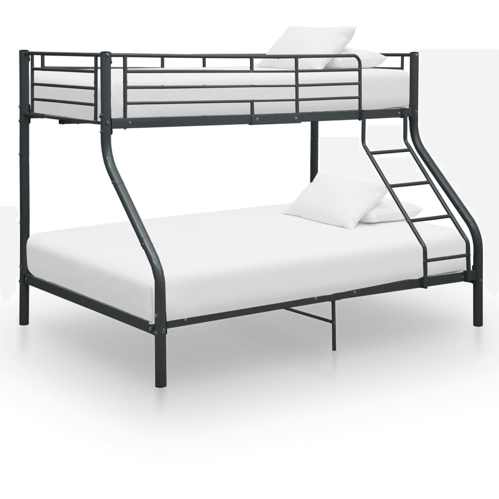 Black Metal Bunk Bed Frame 140x200/90x200 cm Durable & safe black metal bunk bed frame, perfect for space-saving. Easy assembly with guardrails & ladder. Ideal for daily use.