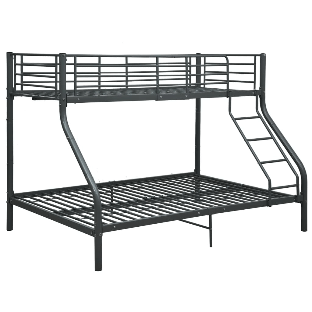 Black Metal Bunk Bed Frame 140x200/90x200 cm Durable & safe black metal bunk bed frame, perfect for space-saving. Easy assembly with guardrails & ladder. Ideal for daily use.